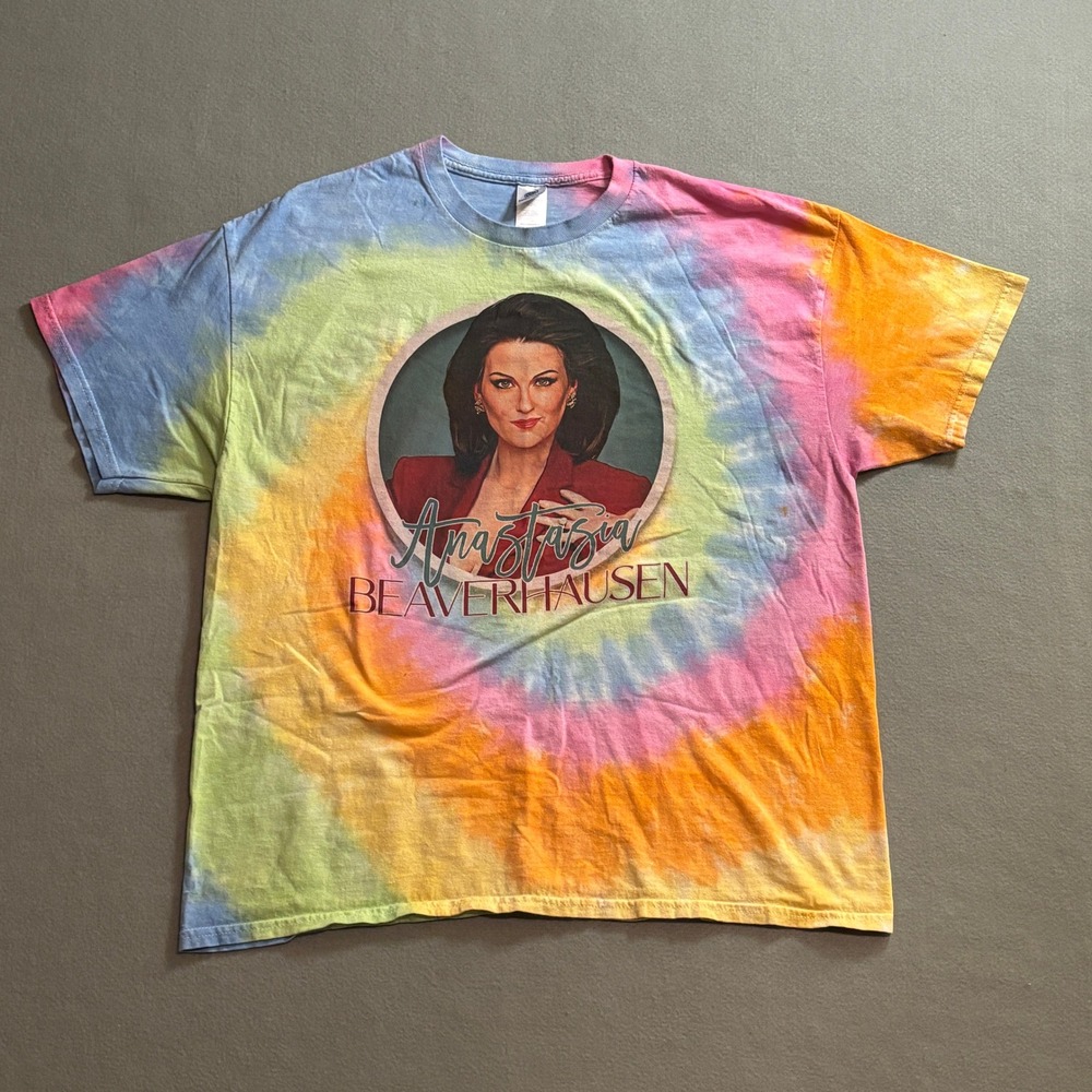 Colortone Will & Grace Anastasia Beaverhausen Tie Dye Graphic T-Shirt XL